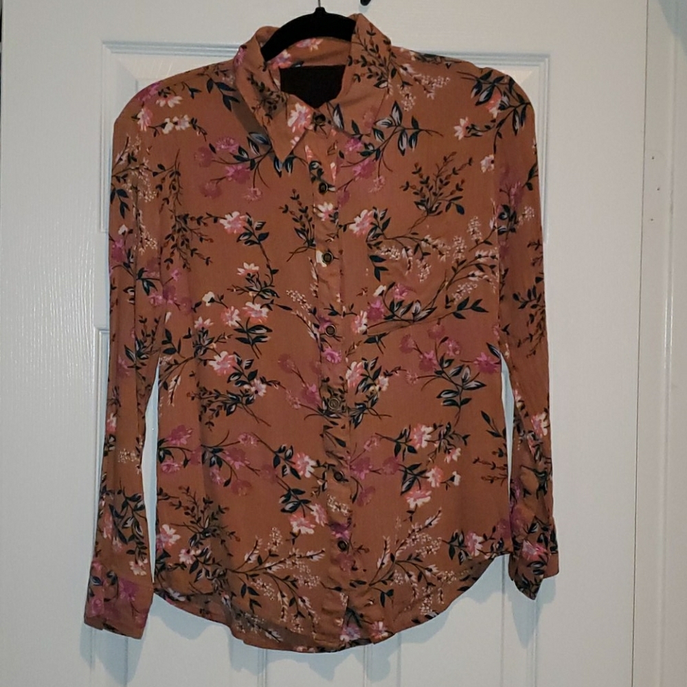 Floral button down blouse